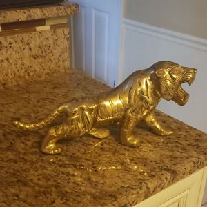 Antique brass tiger.
